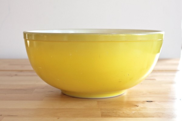 mom's yellow mixing bowl