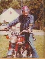 Dad on Steve's motorcycle