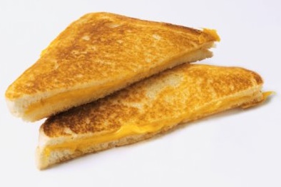 grilled cheese, mashed grilled cheese