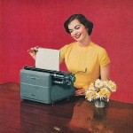 scheiss weekly, jane goodwin, woman typing, blog anniversary